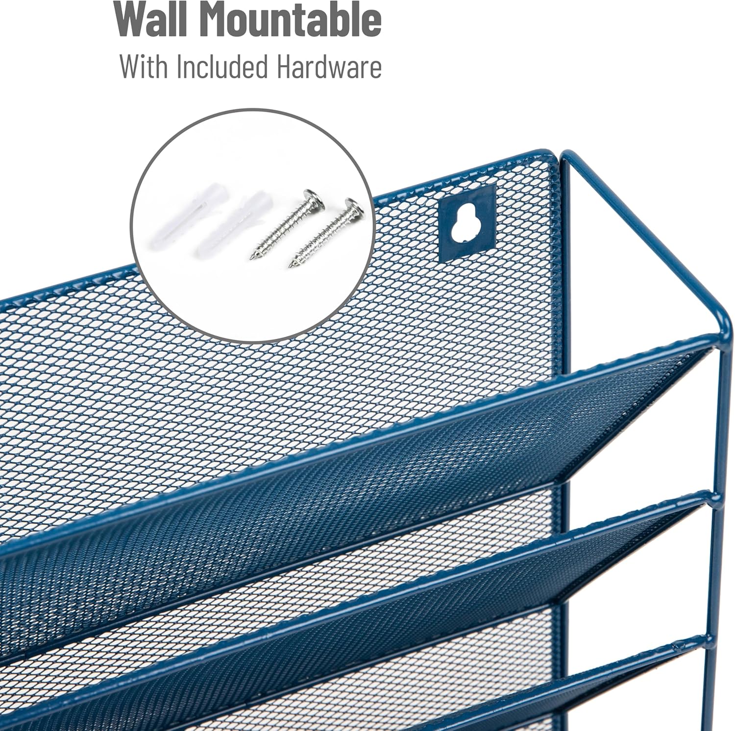 Mind Reader 5-Tier Vertical File Holder, Desktop Organizer, Wall Mount