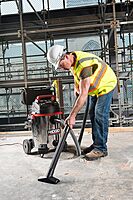 RIDGID 16-Gallon Stainless Steel Wet/Dry Vacuum with Cart, 6.5 Peak HP Motor & 2-1/2-Inch Diffuser Attachment Vacuum