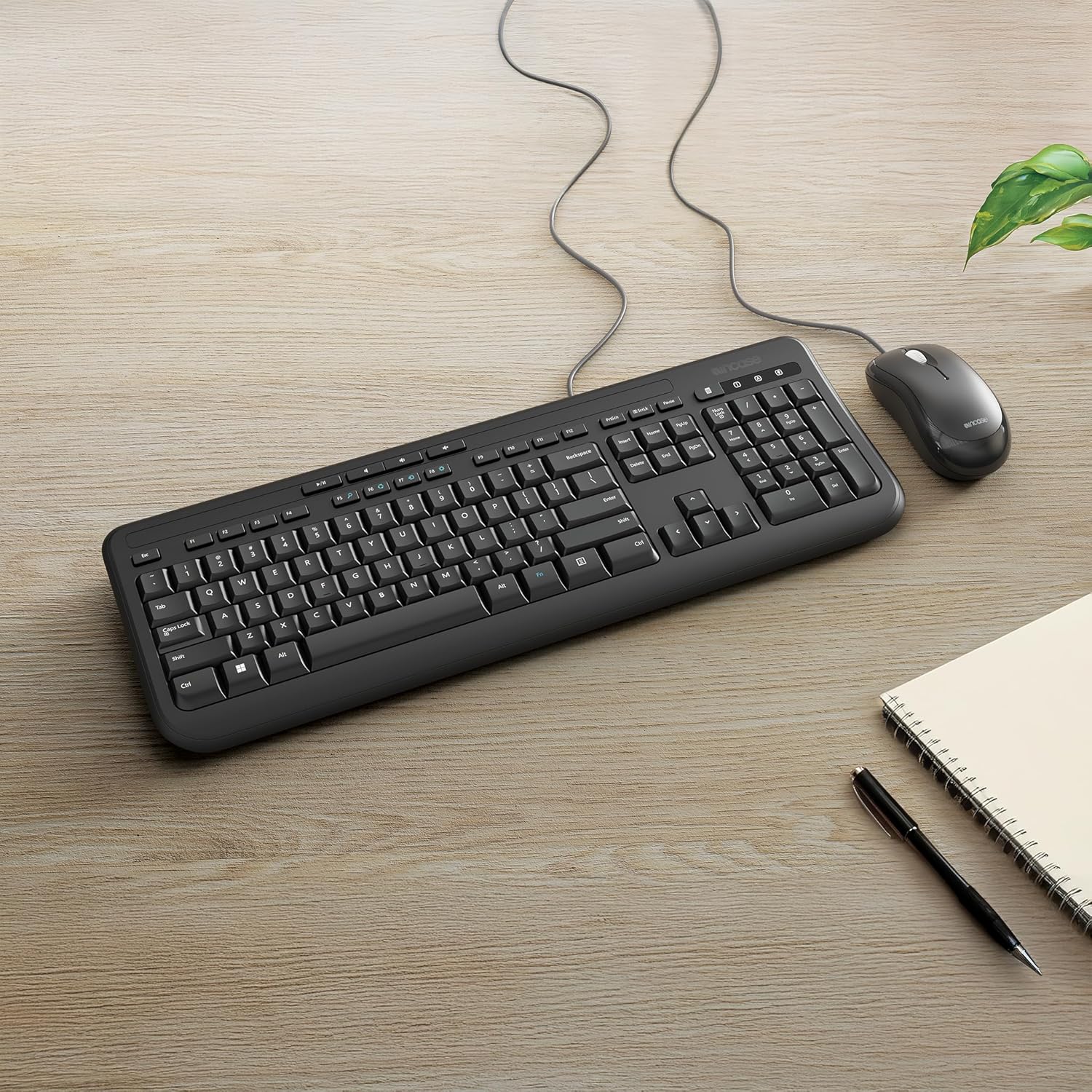 Incase Wired Desktop 600 Keyboard & Mouse Combo – Designed by Microsoft – Four Hot Keys, Spill-Resistant Keyboard