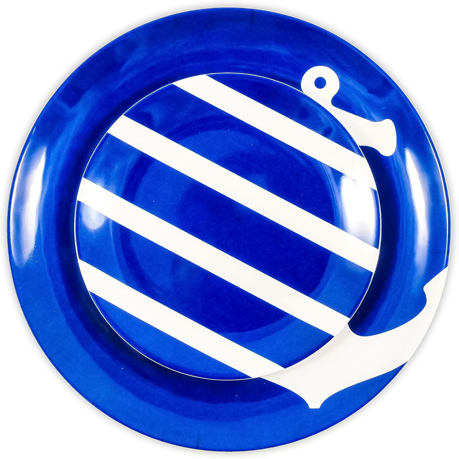 Camco Blue and White Nautical Design 12 Piece Dishware Set- Includes Marine Style Plates and Bowls | Perfect Boating