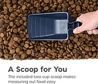 IRIS USA Airtight Dog Food Storage Container, 40 lbs & 14 lbs Combo, Stackable Treat Box, 2-Cup Scoop, Wheels, Keep Fresh, Easy Mobility, Navy Clear/Navy - Black Buckle