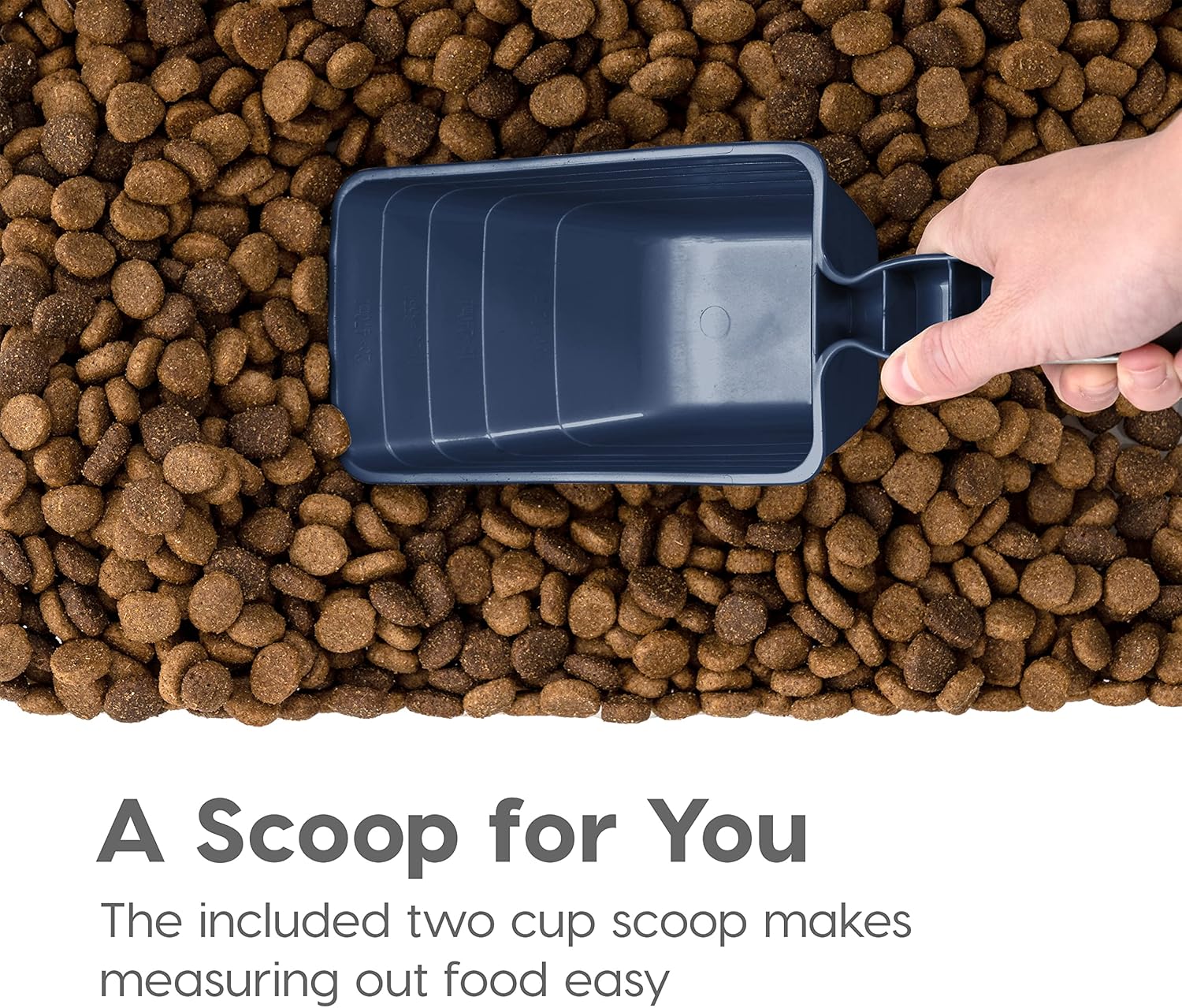 IRIS USA Airtight Dog Food Storage Container, 40 lbs & 14 lbs Combo, Stackable Treat Box, 2-Cup Scoop, Wheels, Keep Fresh, Easy Mobility, Navy Clear/Navy - Black Buckle