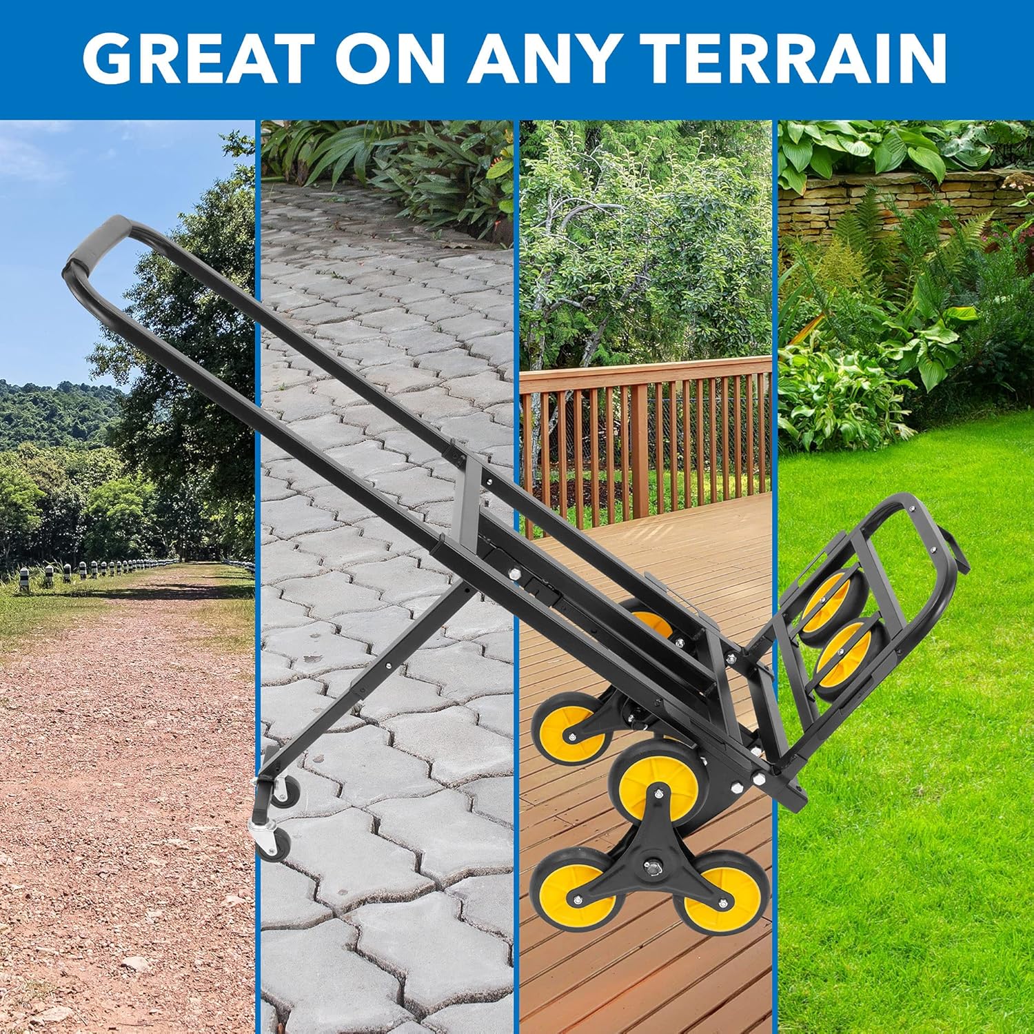 Mount-It! Stair Climbing Cart - 3 Wheel Stair Climbing Dolly - Easily Lift Heavy Items Up and Down Steps with Stair Climber