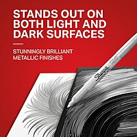 Sharpie 39109PP Metallic Permanent Markers, Fine Point, Silver, 4 Count