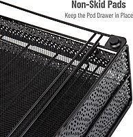 Mind Reader Single Serve Coffee Pod Organizer with 2 Drawers, 72 Pod Capacity, Metal Mesh, 13"L x 12.75"W x 5"H, Black Square 72 Capacity