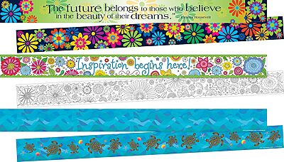 Barker Creek Double-Sided Border, Summer Fun, Trim Out Bulletin Boards and Create Colorful Displays with 105' of Designer Double-Sided Border, 3" x 105', Set of 3 (4043)
