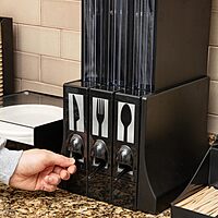 Mind Reader Knife Refill for CUTDISPBK-BLK, Plastic Utensils, Restaurant, Breakroom, 6.5" L x 0.75" W x 0.2" H, 100 pcs, Black Knife Knife