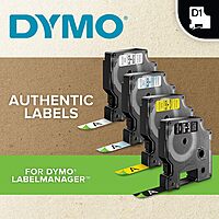 DYMO D1 Labels 1/2-Inch x 23-Foot Roll Black Print on White Self-Adhesive For LabelManager Label Makers 1 Pack