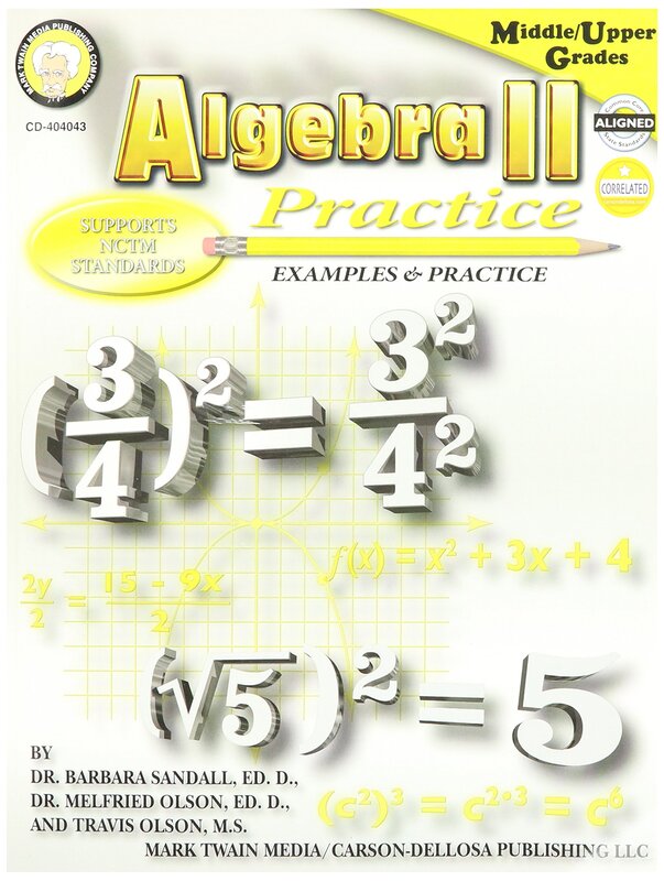 Mark Twain Algebra II Practice Book, Grades 7+