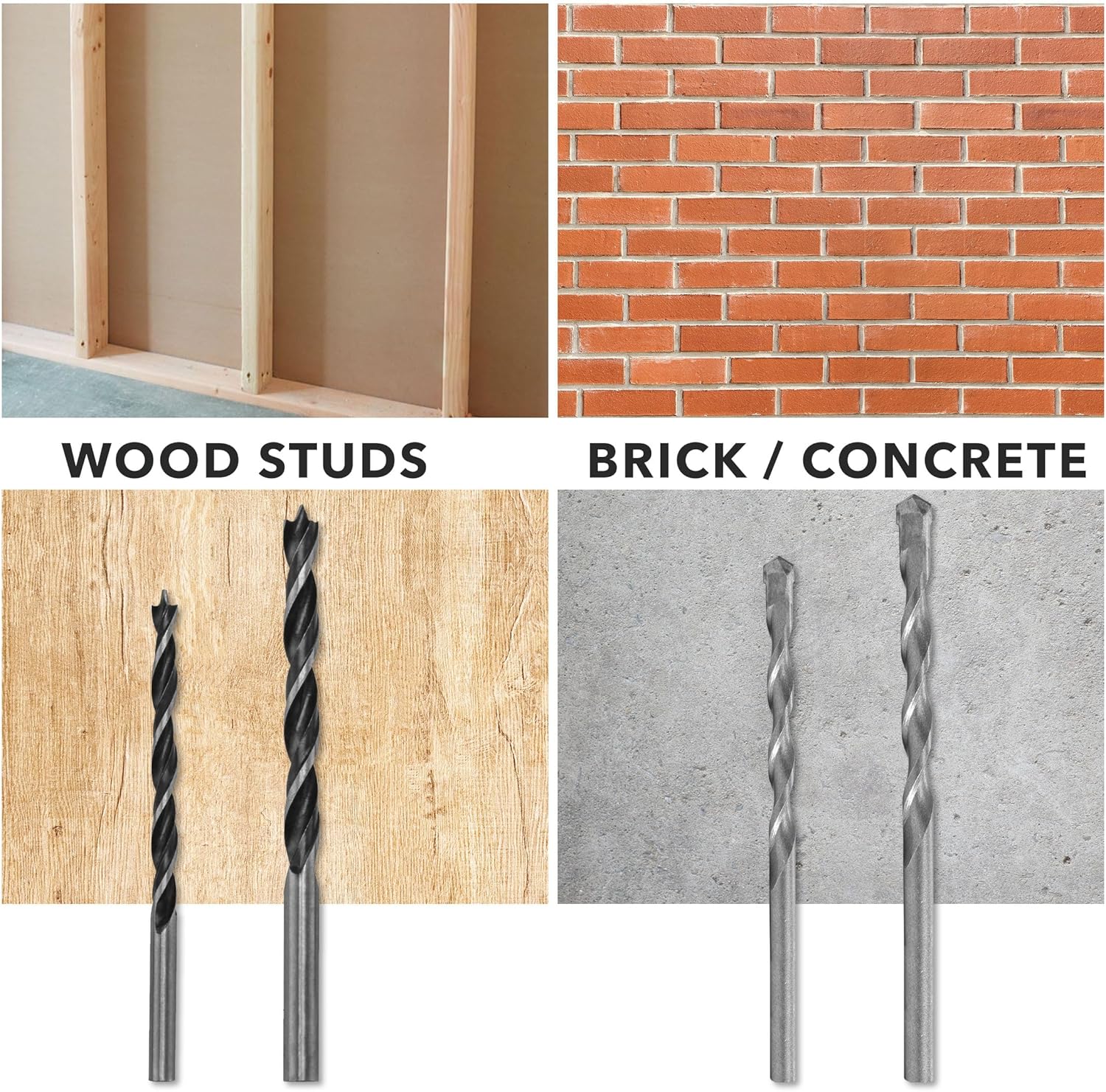 Mount-It! Universal TV Mount Installation Kit, 7-Piece Set Includes 2 Wood Drill Bits, 2 Concrete Drill Bits