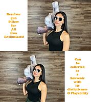 Caliber Gourmet Hug Soft Tactical Revolver Gun Cushion Pillow, Cotton, Plush Stuffed, Throw Pillow, Gun Lovers, Decorative,Multi,One Size