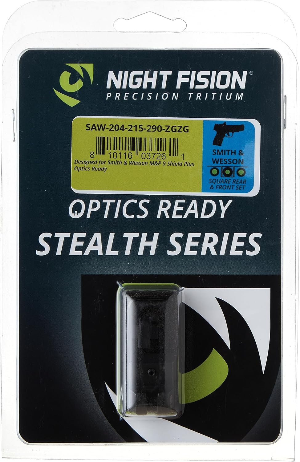NIGHT FISION Optics Ready Stealth Tritium Night Sight Set