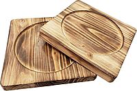 Ash & Oak Wooden Trivet – Square (8″)