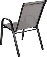FLASH FURNITURE Brazos Series Outdoor Stackable Patio Chairs with Flex Comfort Material