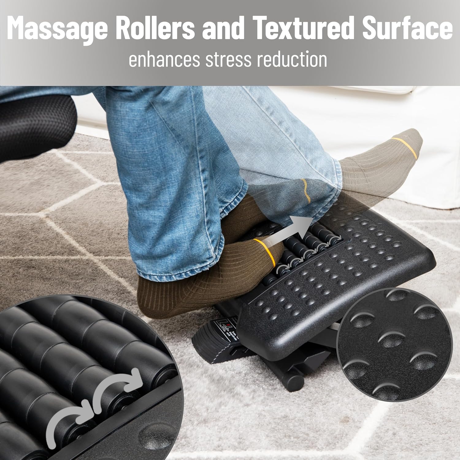 MIND READER Adjustable Ergonomic Foot Rest