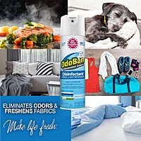 OdoBan Ready-to-Use 360-Degree Continuous Spray Disinfectant & Harsh Aroma Eliminator, Fresh Linen, 14.6 Ounces