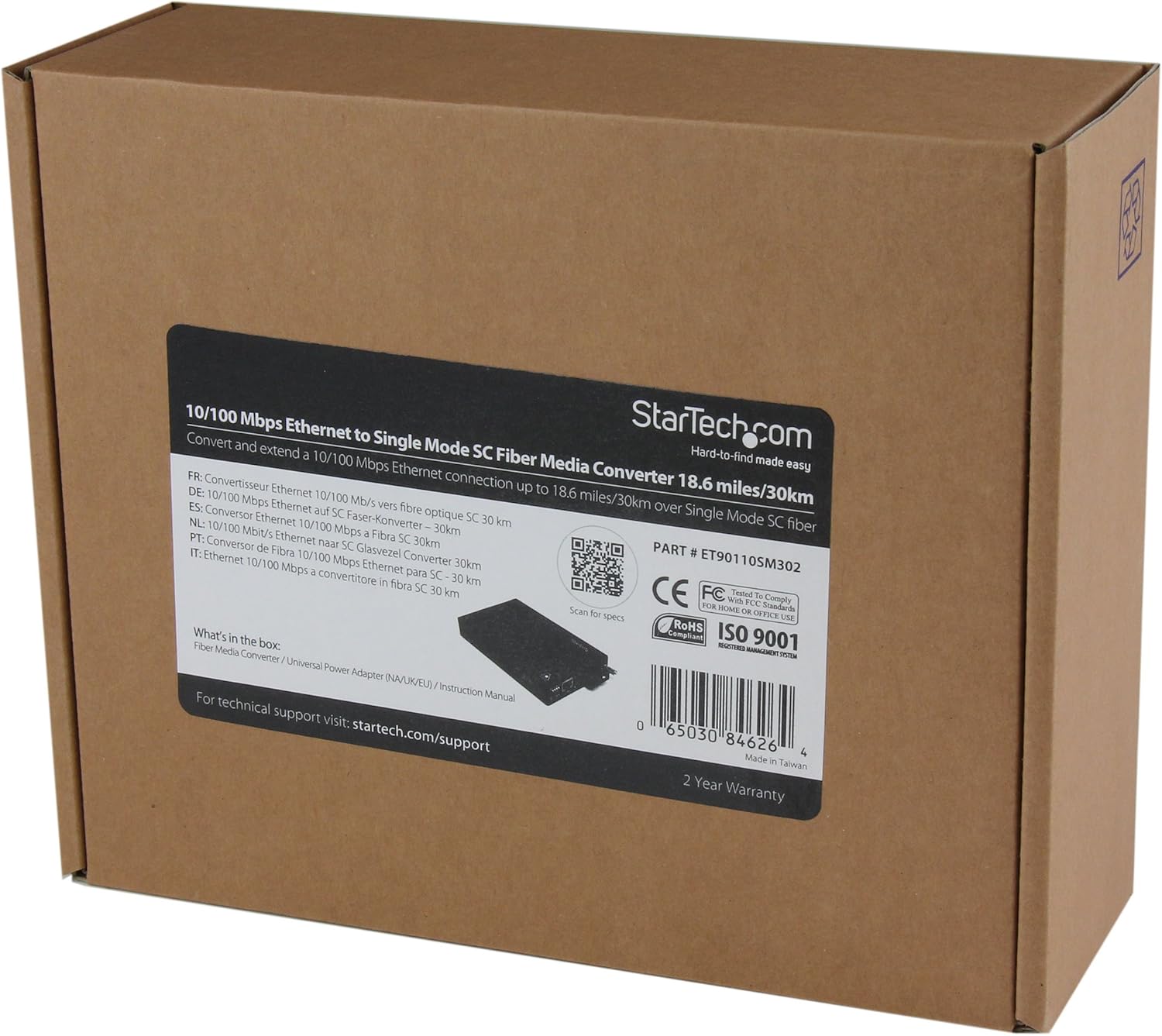 StarTech.com Singlemode SC Fiber Media Converter