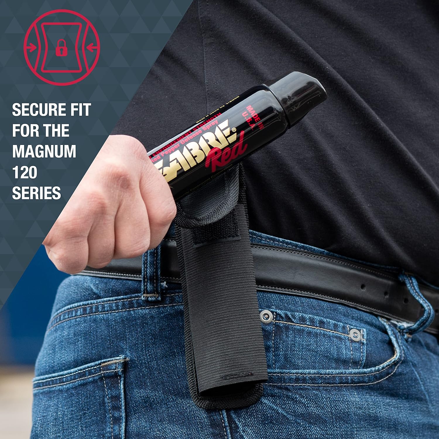 SABRE Nylon Belt Holster for Magnum 120 Series, Fits 122-Grams (4-Ounces) Models, Provides Quick Access To Protection