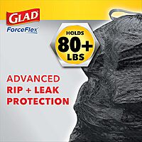 Glad Trash Bags, ForceFlexPlus Black Large Drawstring Garbage Bags, 30 Gal, 25 Ct (Package May Vary) 25 Count (Pack of 1)
