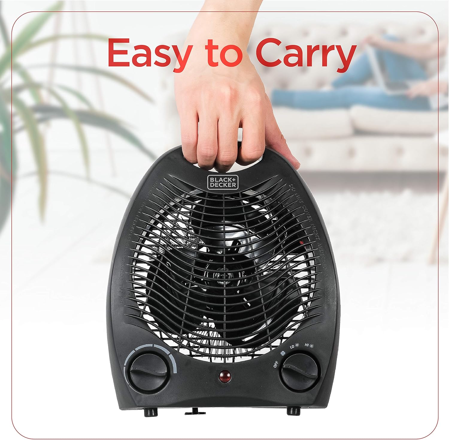 BLACK+DECKER Lightweight Space Heater for Indoor Use, 1500W Infrared Heater with Overheat Protection Black Heater