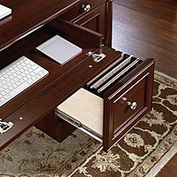 Sauder Palladia Executive Desk with Keyboard Tray and Cord Management
