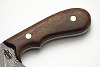 BucknBear Custom Handmade Damascus Fixed Blade Skinner Knife (Walnut Wood)