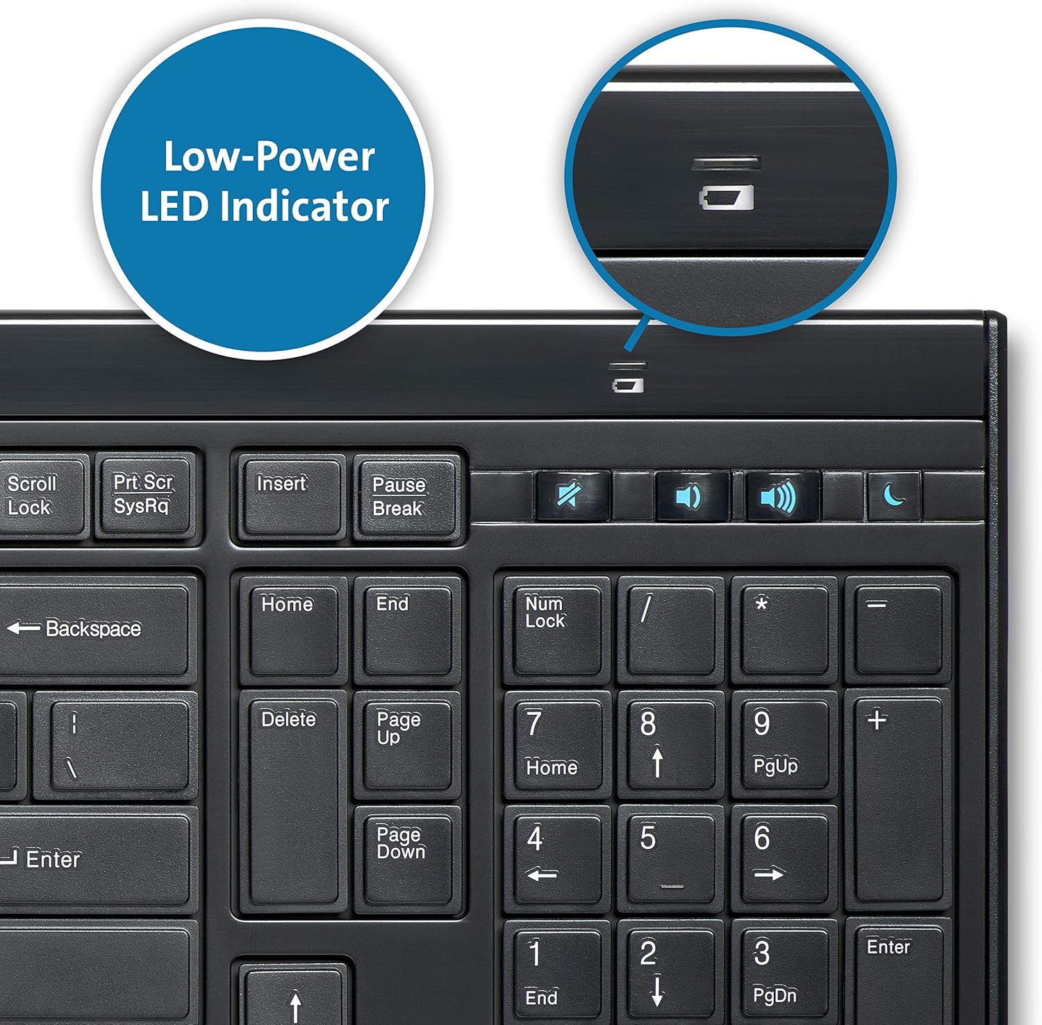 Kensington Slim Type Wireless Quiet Keyboard (K72344US), Black