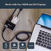 StarTech.com USB 3.0 to HDMI / DVI Adapter - 2048x1152 - External Video & Graphics Card