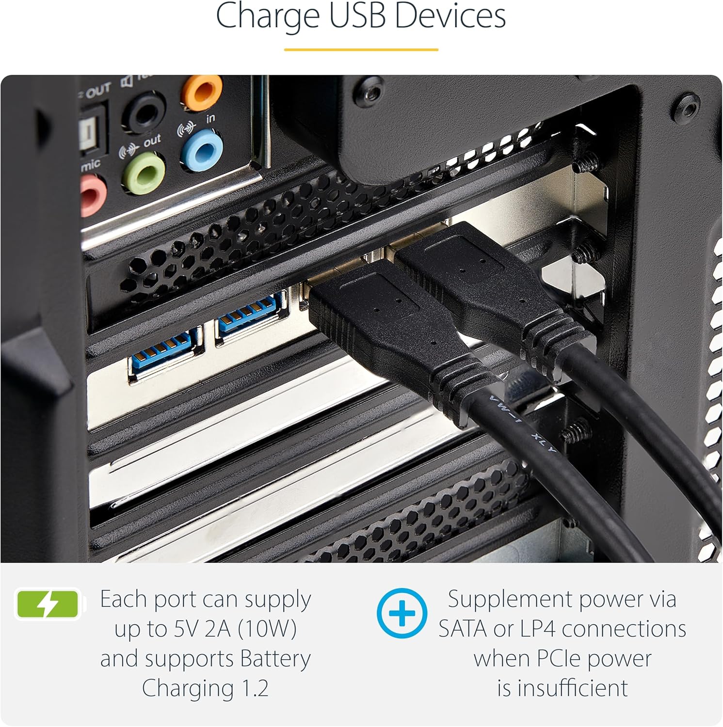 StarTech.com 4-Port USB PCIe Card, USB 3.2 5Gbps, PCI Express Card with 4X Independent USB Controllers, 4X USB-A Ports
