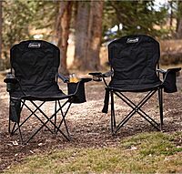COLEMAN Portable Camping Chair with Built-In 4-Can Cooler, Cushioned Seat & Back