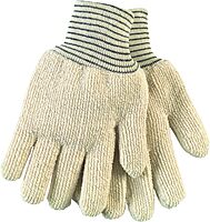 MCR Safety 9429 Heavy Weight Seamless Reversible Gloves with Black Stripe Knit Wrist, Natural, Large, 1-Pair