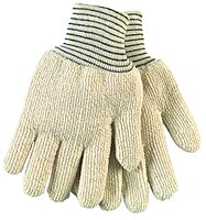 MCR Safety 9429 Heavy Weight Seamless Reversible Gloves with Black Stripe Knit Wrist, Natural, Large, 1-Pair