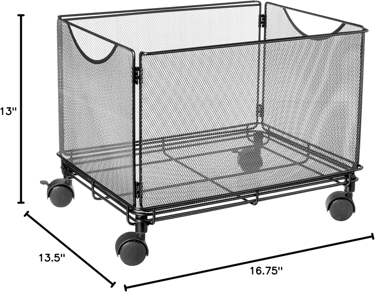 Safco Onyx Rolling Cart Desktop Tub File, Fits Letter-Size Hanging Folders, Collapsible Desk Organizer