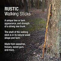 BRAZOS Free Form Rustic Wood Walking Stick, Traditional Handle, Made in USA