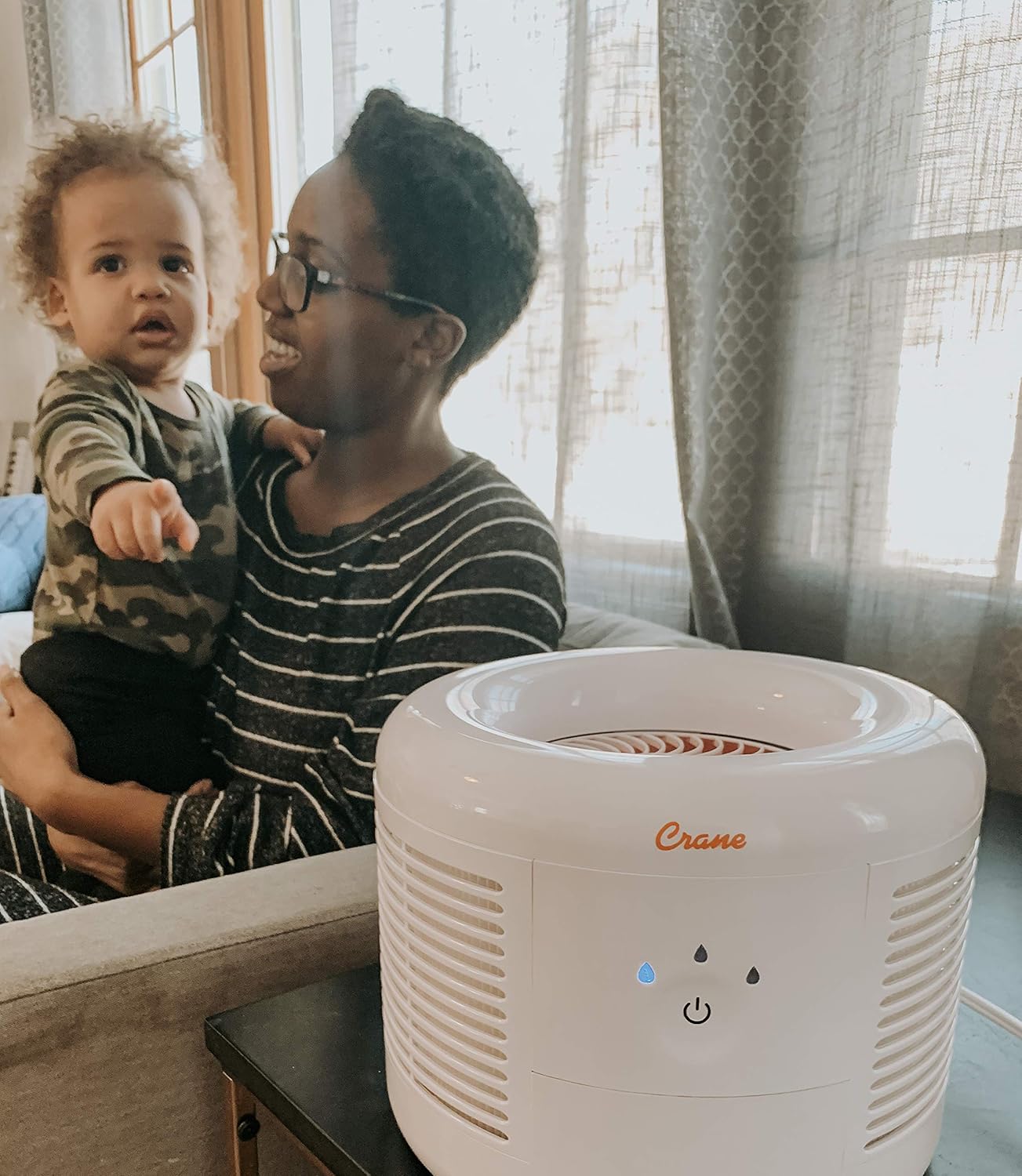 CRANE Air Purifier with True HEPA Filter