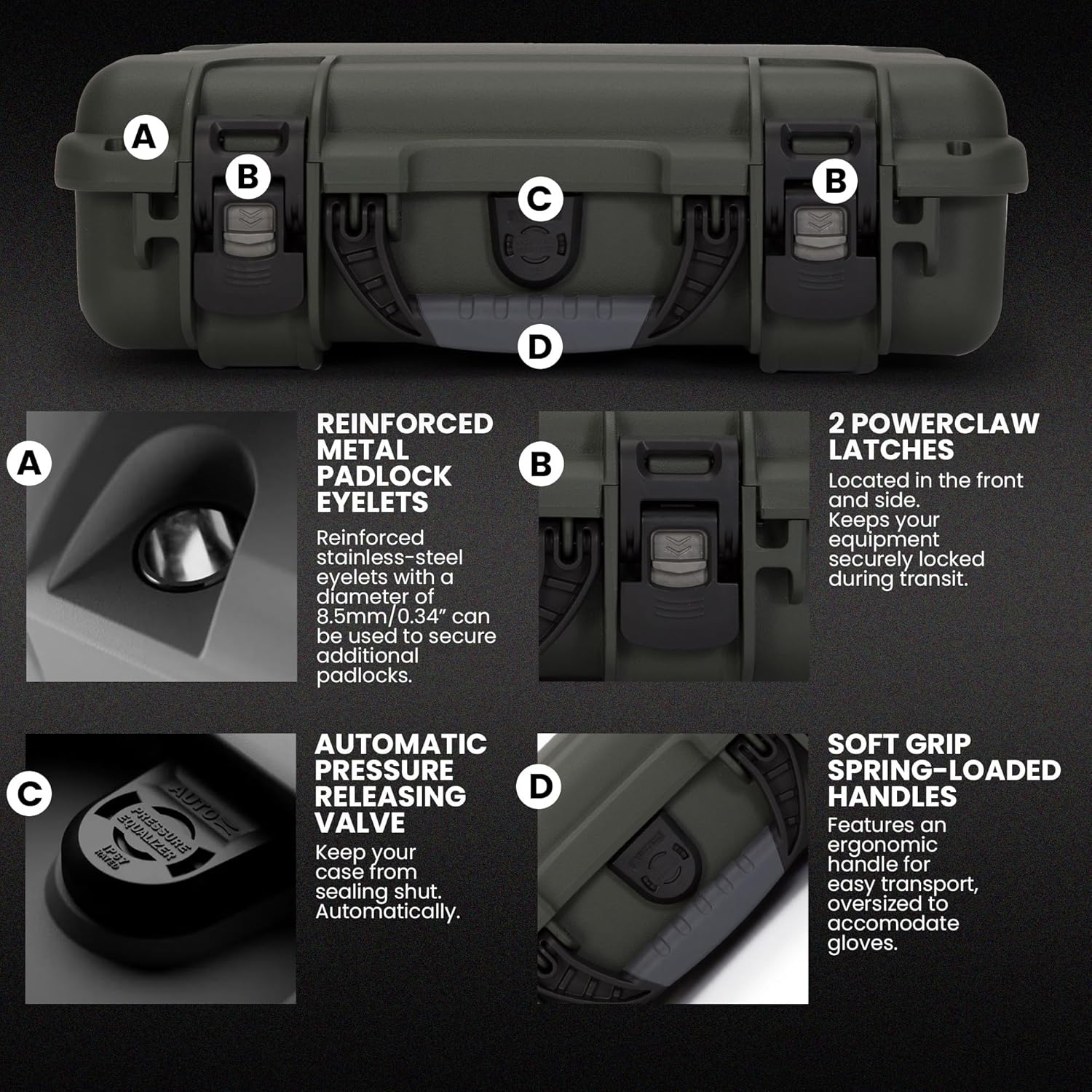 NANUK 910 Hard Case with Foam, IP67 Waterproof Hard Storage