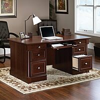 Sauder Palladia Executive Desk with Keyboard Tray and Cord Management
