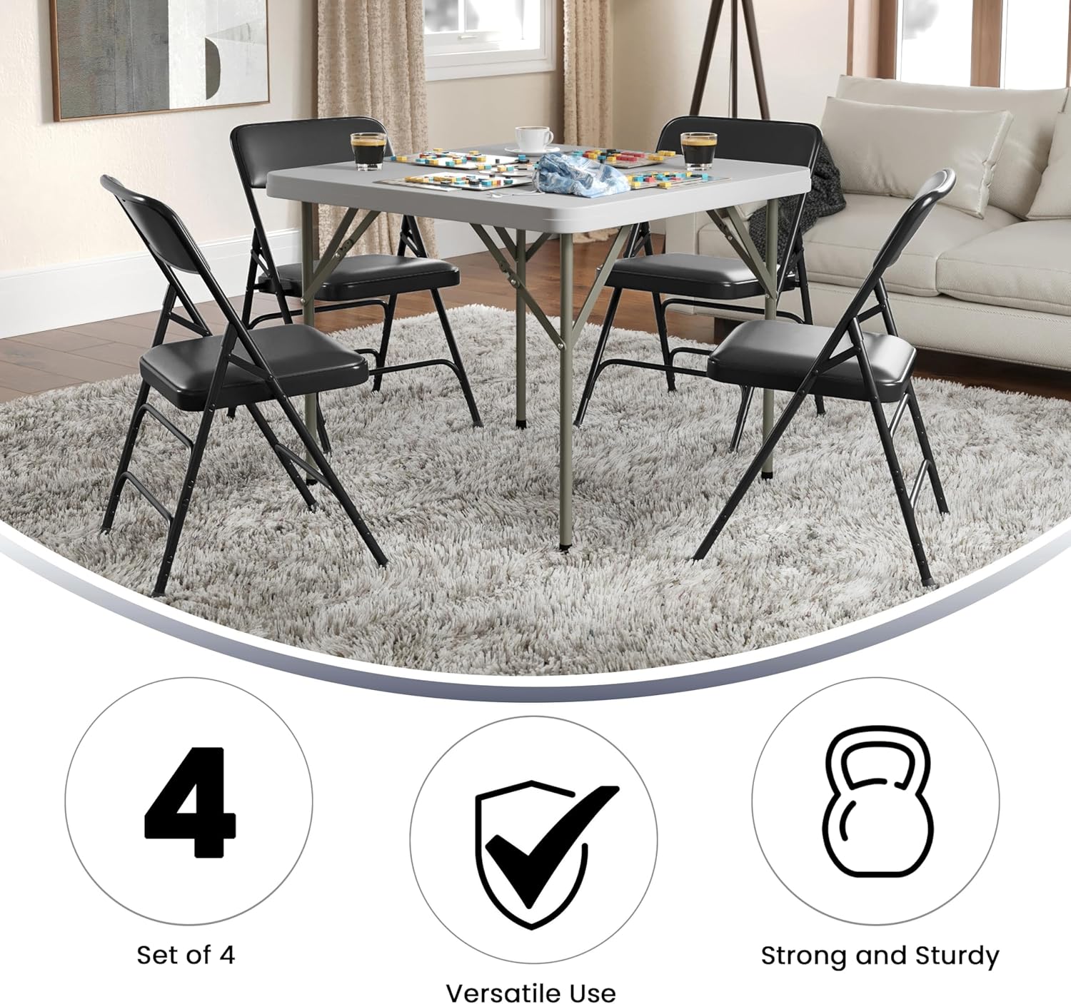 Flash Furniture Hercules Series Upholstered Metal Folding Chairs