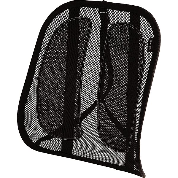 Fellowes Office Suites Mesh Back Support - Fellowes Office Suites Mesh Back Support - Strap Mount - Black - Mesh Fabric - 1 Each