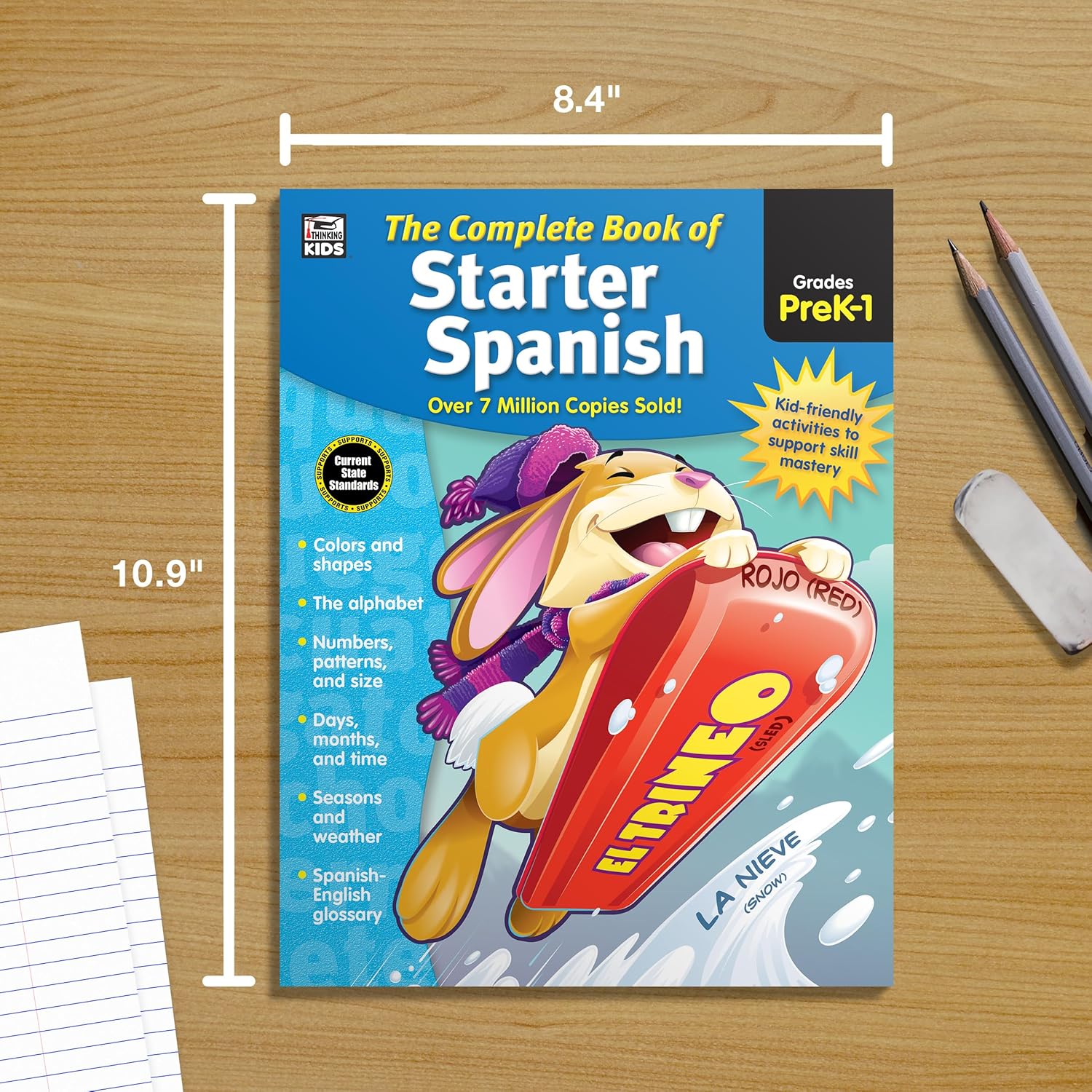 Complete Book of Starter Spanish Workbook for Kids, PreK-Grade 1 Spanish Learning, Basic Spanish Vocabulary, Colors, Shapes