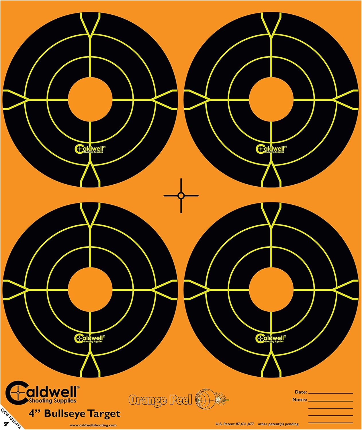 CALDWELL Orange Peel Bullseye Targets with Flake Off Material and Strong Adhesive