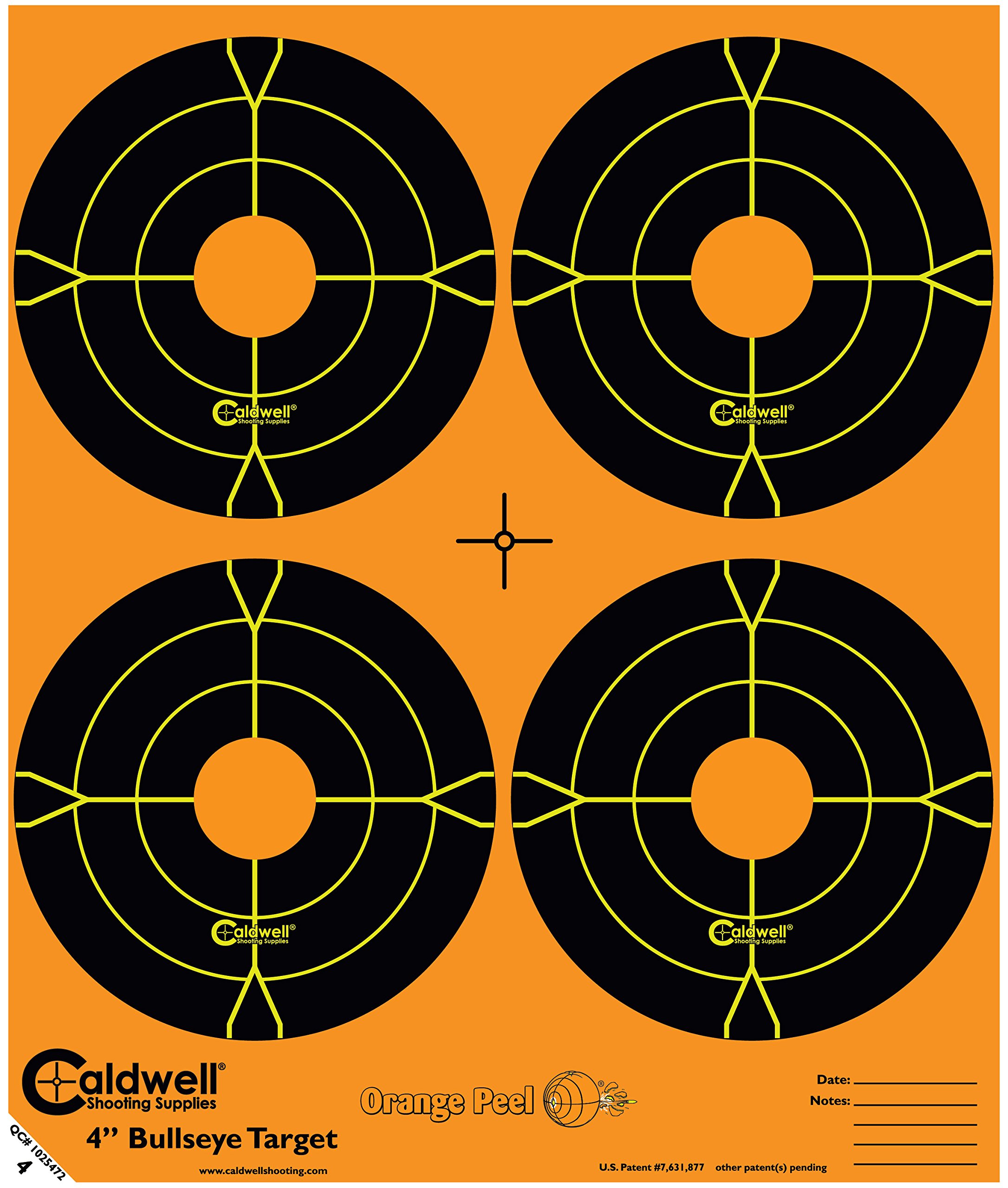 CALDWELL Orange Peel Bullseye Targets with Flake Off Material and Strong Adhesive