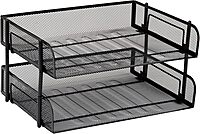 MIND READER Stackable Paper Tray Desktop Organizer, Metal Mesh