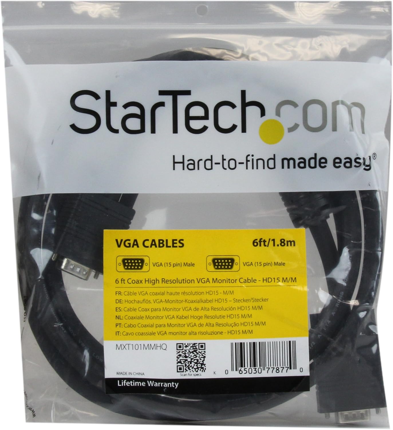 STARTECH.COM High Resolution Coaxial VGA Monitor Cable (HD15 M/M)