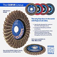 PFERD POLIFAN®-Curve Radial Type Flap Disc - 4-1/2" x 5/8-11" Thread, 60 Grit Ceramic Oxide