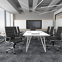 Boss Office Products CaressoftPlus Executive Chair, Traditional, Metal Chrome Finish 30D x 27W x 42H in
