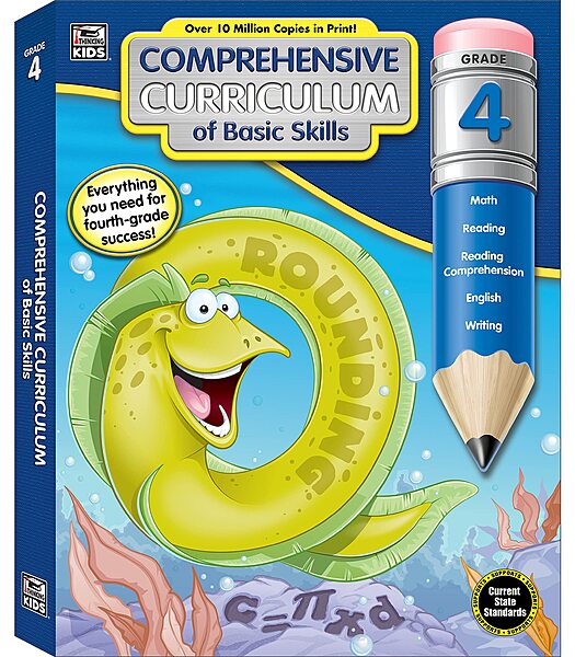 Carson Dellosa Comprehensive Curriculum of Basic Skills 4th Grade Workbook, Reading Comprehension, Language Arts, Spelling