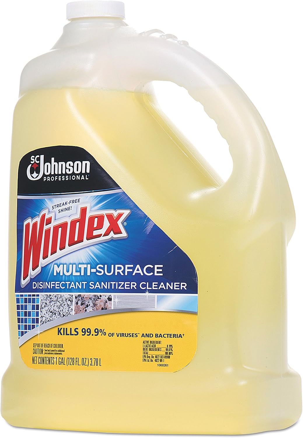 Windex Multi-Surface Disinfectant Cleaner, Citrus Scent, 128 Oz