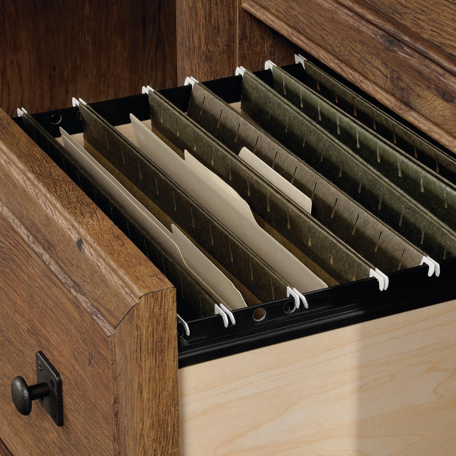 Sauder Palladia Computer Desk with Drawers, Home Office Desk with File Cabinet Storage Drawer - Management, Keyboard Tray