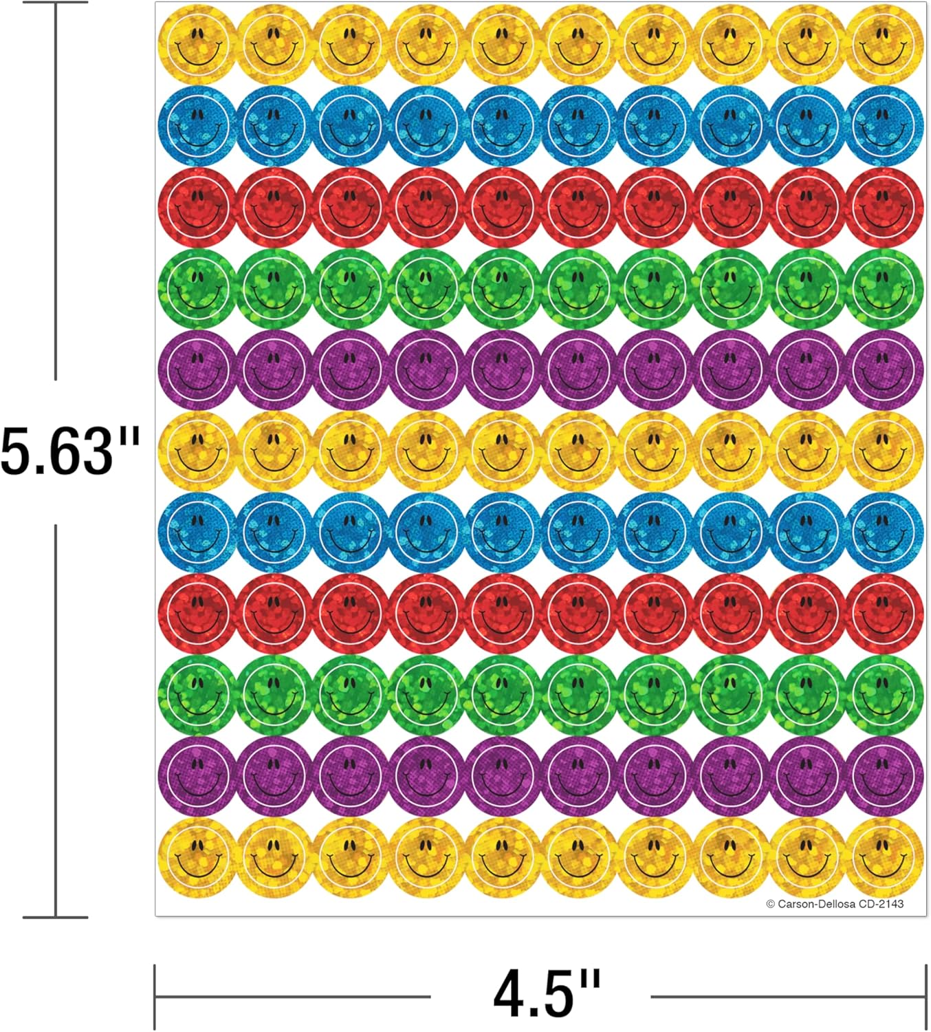 Carson Dellosa 440 Smiley Face Stickers, Colorful Seals for Crafts, Scrapbooking, Potty Training, Teacher Planner